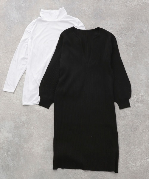 LEPSIM(レプシィム)の「マタニティ/12ゲージ2Pセットリブワンピース 258459(マタニティウェア/グッズ・レディース・ブラック/ブラウン/イエロー・FREE)」の10枚目の写真