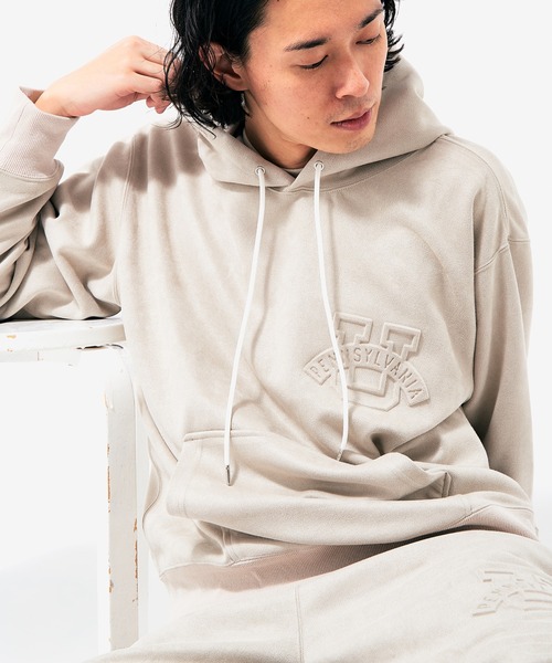 EDIFICE(エディフィス)の「【IVY LEAGUE by EDIFICE】フェイクスウェード パーカー(パーカー・メンズ・ネイビー/ブラウン/グレー・SMALL/MEDIUM/LARGE)」の2枚目の写真