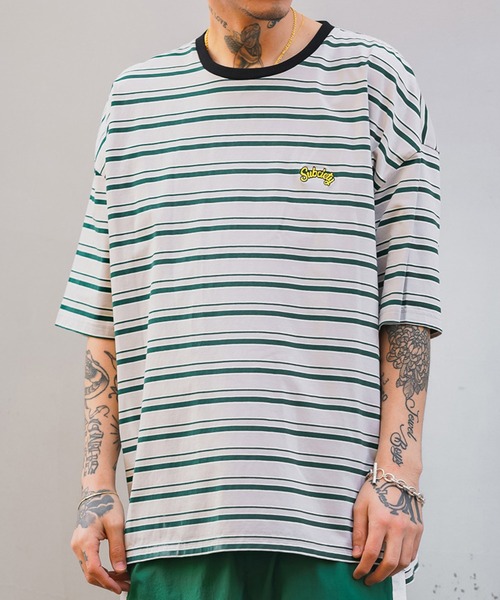 Subciety(サブサエティ)の「BORDER TEE(Tシャツ/カットソー・メンズ・グレー/ホワイト/ネイビー・MEDIUM/LARGE/X-LARGE)」の3枚目の写真