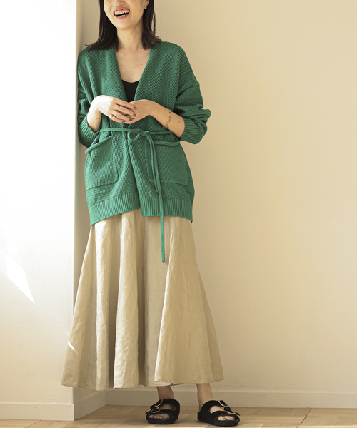 SLOBE IENA（スローブイエナ）の「European Flax ロングスカート◆（スカート・レディース・ベージュ/ネイビー/イエロー・38/36）」の13枚目の写真