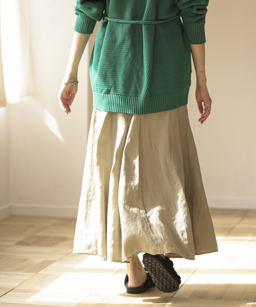 SLOBE IENA（スローブイエナ）の「European Flax ロングスカート◆（スカート・レディース・ベージュ/ネイビー/イエロー・38/36）」の14枚目の写真