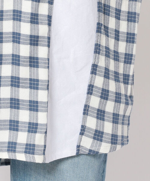 AVIREX（アヴィレックス）の「DOUBLE GAUZE RUGBY SHIRT/ ダブルガーゼ ラグビーシャツ（シャツ/ブラウス・レディース・グリーン/ネイビー・FREE）」の5枚目の写真