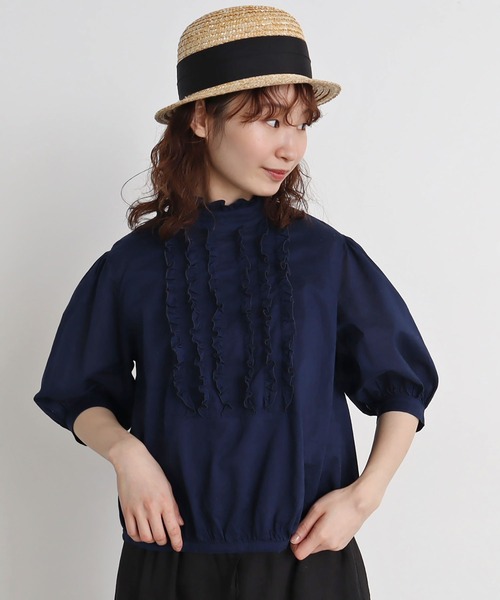 Malle（マル）の「○malle ガーゼローンフリルブラウス（シャツ 