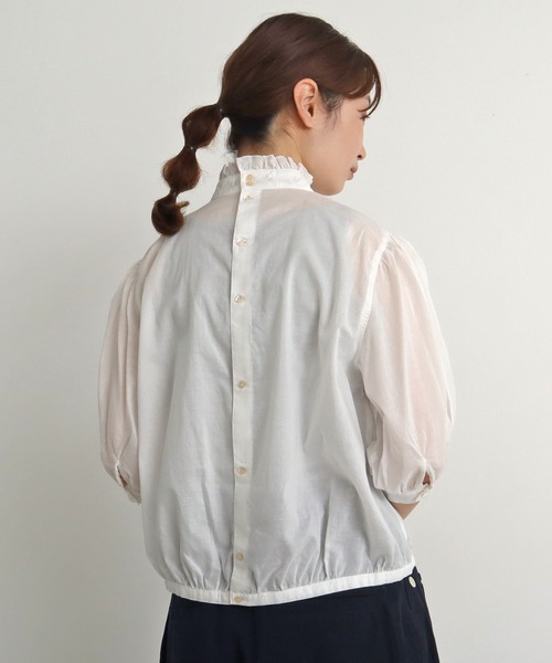 Malle(マル)の「○malle ガーゼローンフリルブラウス(シャツ Malle(マル)の「○malle ガーゼローンフリルブラウス(シャツ