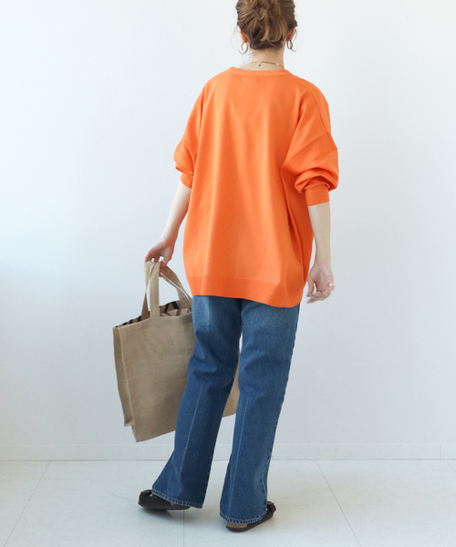 Simplicite（サンプリシテ）の「ソフトポリニットVカーディガン（カーディガン/ボレロ・レディース・オレンジ/ブラウン/ホワイト・FREE）」の14枚目の写真