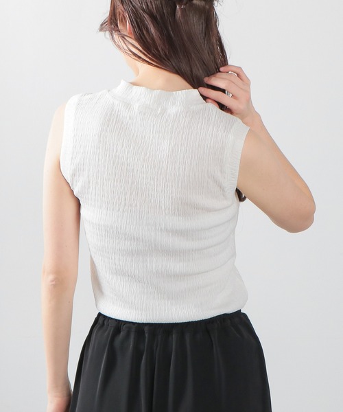 Honeys（ハニーズ）の「ハイネックタンクトップ（タンクトップ・レディース・イエロー/ブラック/アイボリー/ベージュ/ピンク系その他/グリーン/ネイビー/オフホワイト・L/M/S）」の11枚目の写真