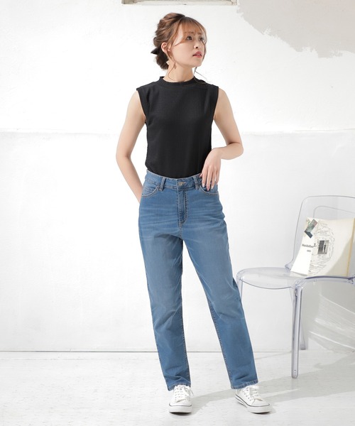 Honeys（ハニーズ）の「ハイネックタンクトップ（タンクトップ・レディース・イエロー/ブラック/アイボリー/ベージュ/ピンク系その他/グリーン/ネイビー/オフホワイト・L/M/S）」の13枚目の写真