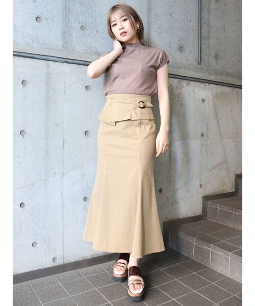 MURUA（ムルーア）の「フレンチスリーブスタンドネックニット（ニット/セーター・レディース・ホワイト/ブラック/イエロー/モカ・FREE）」の8枚目の写真