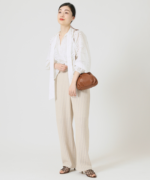 journal standard L'essage（ジャーナルスタンダードレサージュ）の「レースパンツ（その他パンツ・レディース・ネイビー/ナチュラル・FREE）」の3枚目の写真