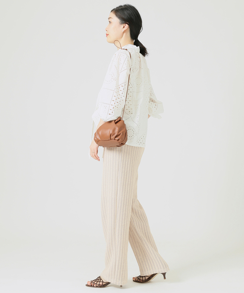 journal standard L'essage（ジャーナルスタンダードレサージュ）の「レースパンツ（その他パンツ・レディース・ネイビー/ナチュラル・FREE）」の4枚目の写真