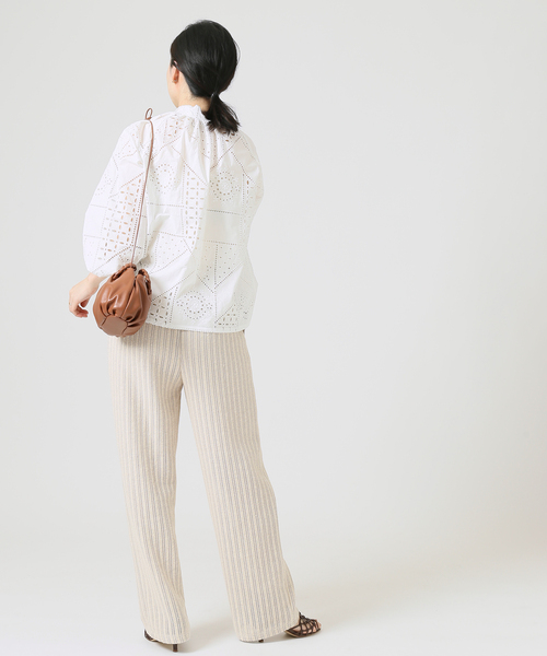 journal standard L'essage（ジャーナルスタンダードレサージュ）の「レースパンツ（その他パンツ・レディース・ネイビー/ナチュラル・FREE）」の5枚目の写真