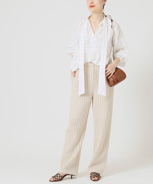 journal standard L'essage（ジャーナルスタンダードレサージュ）の「レースパンツ（その他パンツ・レディース・ネイビー/ナチュラル・FREE）」の6枚目の写真