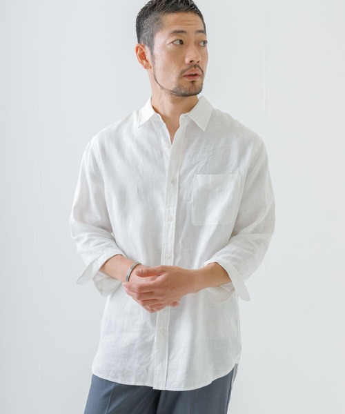 URBAN RESEARCH ROSSO MEN(アーバンリサーチロッソメン)の「『XLサイズあり』リネン七分袖シャツ(シャツ/ブラウス・メンズ・ホワイト/ネイビー/グレー/カーキ・SMALL/MEDIUM/LARGE/X-LARGE)」の12枚目の写真