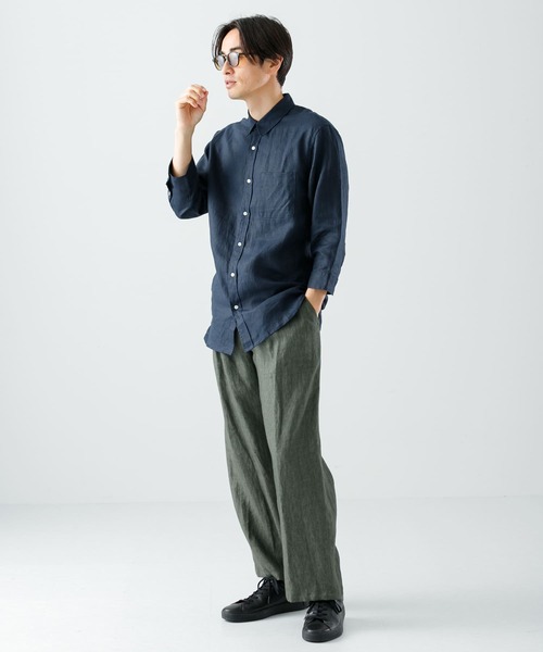 アーバンリサーチロッソ シャツ オーバーサイズ リネン ネイビー 洗える Amazon.co.jp: [アーバンリサーチ ロッソ] XLサイズあり