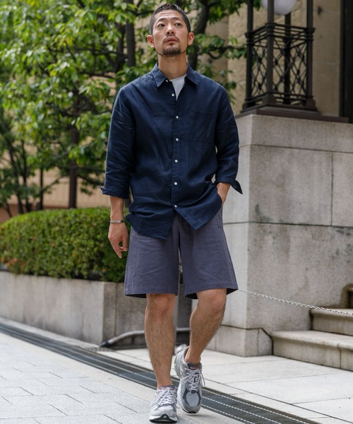 URBAN RESEARCH ROSSO MEN(アーバンリサーチロッソメン)の「『XLサイズあり』リネン七分袖シャツ(シャツ/ブラウス・メンズ・ホワイト/ネイビー/グレー/カーキ・SMALL/MEDIUM/LARGE/X-LARGE)」の14枚目の写真