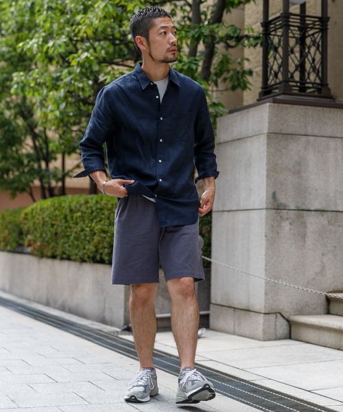 URBAN RESEARCH ROSSO MEN(アーバンリサーチロッソメン)の「『XLサイズあり』リネン七分袖シャツ(シャツ/ブラウス・メンズ・ホワイト/ネイビー/グレー/カーキ・SMALL/MEDIUM/LARGE/X-LARGE)」の16枚目の写真