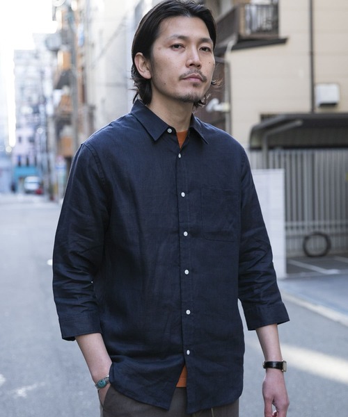 URBAN RESEARCH ROSSO MEN(アーバンリサーチロッソメン)の「『XLサイズあり』リネン七分袖シャツ(シャツ/ブラウス・メンズ・ホワイト/ネイビー/グレー/カーキ・SMALL/MEDIUM/LARGE/X-LARGE)」の18枚目の写真