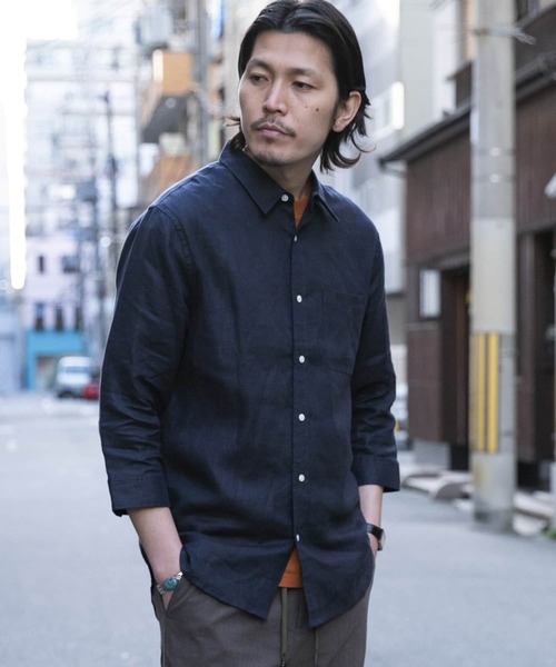 URBAN RESEARCH ROSSO MEN(アーバンリサーチロッソメン)の「『XLサイズあり』リネン七分袖シャツ(シャツ/ブラウス・メンズ・ホワイト/ネイビー/グレー/カーキ・SMALL/MEDIUM/LARGE/X-LARGE)」の19枚目の写真