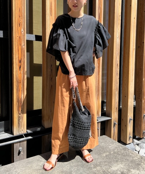 Chez toi(シェトワ)の「TCボイルフリルスリーブブラウス(シャツ/ブラウス・レディース・オフホワイト/ブラック/オレンジ・FREE)」の10枚目の写真