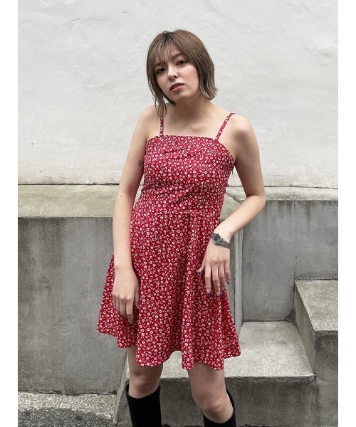 ENVYM(アンビー)の「フラワーパターンキャミOP(ワンピース・レディース・ブラック/レッド/グリーン・FREE)」の21枚目の写真