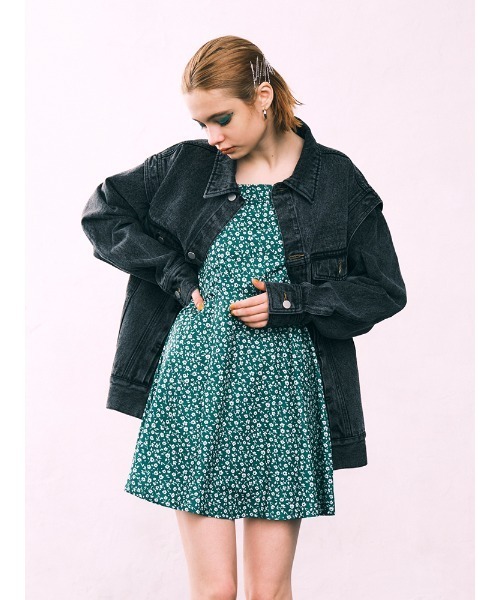 ENVYM(アンビー)の「フラワーパターンキャミOP(ワンピース・レディース・ブラック/レッド/グリーン・FREE)」の4枚目の写真