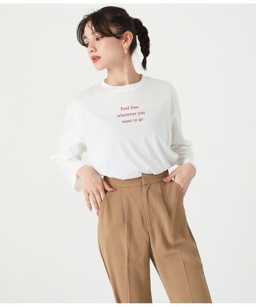 ANAP(アナップ)の「テーパードパンツ×ロングTシャツ セット(Tシャツ/カットソー・レディース・ベージュ/グリーン/ブラック・FREE)」の6枚目の写真