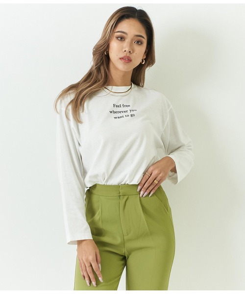ANAP(アナップ)の「テーパードパンツ×ロングTシャツ セット(Tシャツ/カットソー・レディース・ベージュ/グリーン/ブラック・FREE)」の8枚目の写真