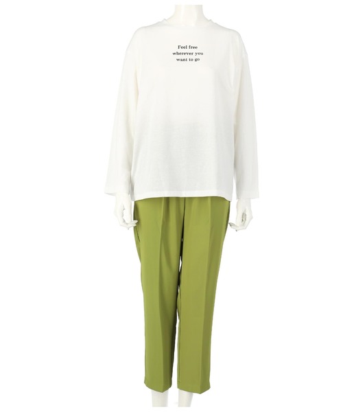 ANAP(アナップ)の「テーパードパンツ×ロングTシャツ セット(Tシャツ/カットソー・レディース・ベージュ/グリーン/ブラック・FREE)」の15枚目の写真