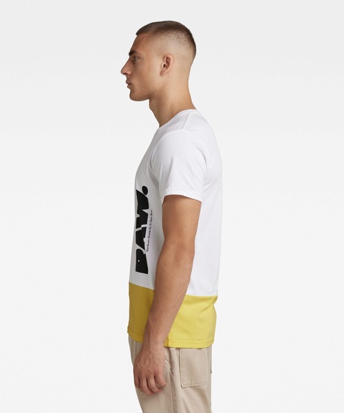 G-STAR（ジースター）の「COLOR BLOCK RAW. T-SHIRT/ロゴT（Tシャツ/カットソー・メンズ・ホワイト・SMALL/MEDIUM/LARGE/X-SMALL/X-LARGE）」の2枚目の写真