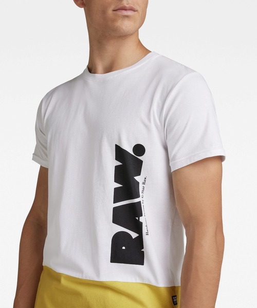 G-STAR（ジースター）の「COLOR BLOCK RAW. T-SHIRT/ロゴT（Tシャツ/カットソー・メンズ・ホワイト・SMALL/MEDIUM/LARGE/X-SMALL/X-LARGE）」の4枚目の写真