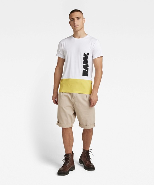 G-STAR（ジースター）の「COLOR BLOCK RAW. T-SHIRT/ロゴT（Tシャツ/カットソー・メンズ・ホワイト・SMALL/MEDIUM/LARGE/X-SMALL/X-LARGE）」の5枚目の写真