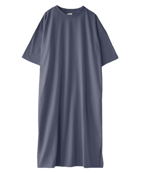 zootie（ズーティー）の「【着回しの効くストレートシルエット】 URBAN PLUS TEEワンピース（ワンピース・レディース・ライトピンク/ネイビー/グレイッシュブルー/ライトブルー/グレイッシュベージュ/ライトカーキ/イエロー系その他/ブラック/オフホワイト/チャコール/ラベンダー/アイボリー/スモークピンク/ライトベージュ/ブラウン系その他/ダークグリーン/テラコッタ・フリー/マキシ丈）」の20枚目の写真