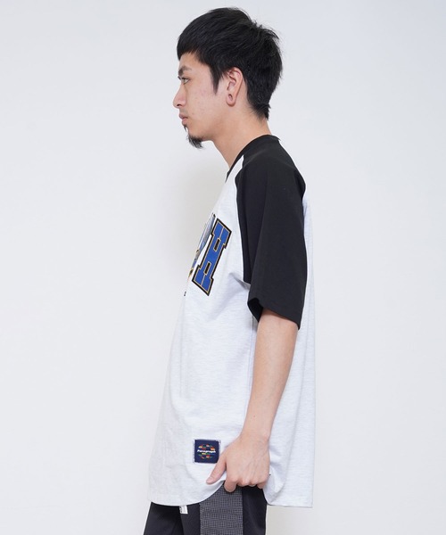 Paragraph（パラグラフ）の「Paragraph (パラグラフ) ラグラン切り替え アーチロゴ半袖Tシャツ（Tシャツ/カットソー・メンズ・ブラック/ネイビー/グリーン/パープル・FREE）」の5枚目の写真