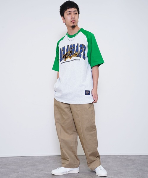 Paragraph（パラグラフ）の「Paragraph (パラグラフ) ラグラン切り替え アーチロゴ半袖Tシャツ（Tシャツ/カットソー・メンズ・ブラック/ネイビー/グリーン/パープル・FREE）」の15枚目の写真