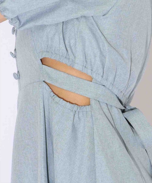 REDYAZEL（レディアゼル）の「カットアウトバックリボンワンピース（ワンピース・レディース・ベージュ/サックスブルー/オレンジ・SMALL/MEDIUM）」の12枚目の写真