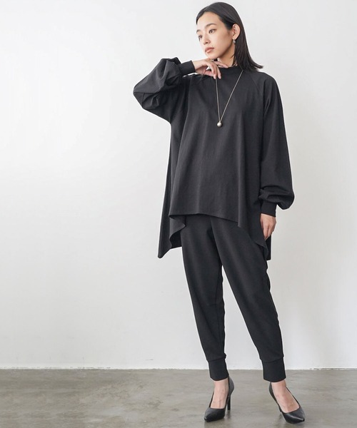 mili an deni（ミリアンデニ）の「ペアスキンバックスリットジョガーパンツ（スラックス・レディース・ブラック/キャメル/チャコールグレー/アイボリー/ネイビー・L/M）」の14枚目の写真