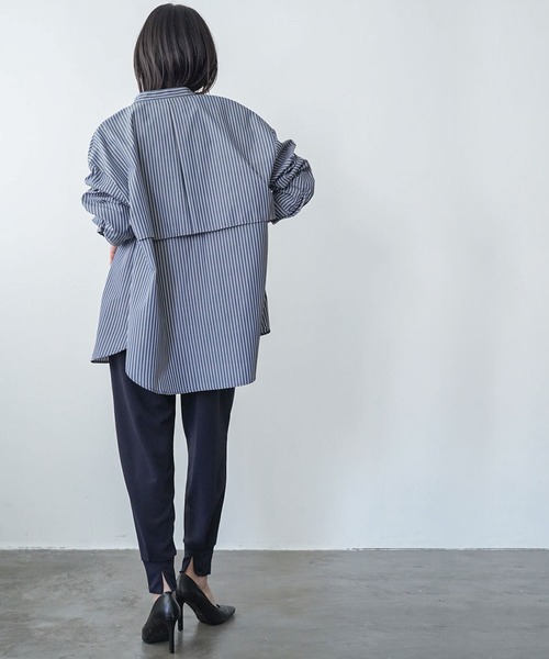 mili an deni（ミリアンデニ）の「ペアスキンバックスリットジョガーパンツ（スラックス・レディース・ブラック/キャメル/チャコールグレー/アイボリー/ネイビー・L/M）」の7枚目の写真