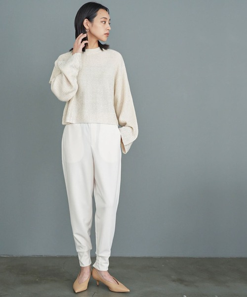 mili an deni（ミリアンデニ）の「ペアスキンバックスリットジョガーパンツ（スラックス・レディース・ブラック/キャメル/チャコールグレー/アイボリー/ネイビー・L/M）」の11枚目の写真