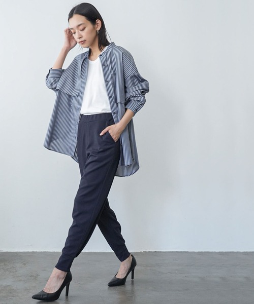 mili an deni（ミリアンデニ）の「ペアスキンバックスリットジョガーパンツ（スラックス・レディース・ブラック/キャメル/チャコールグレー/アイボリー/ネイビー・L/M）」の6枚目の写真