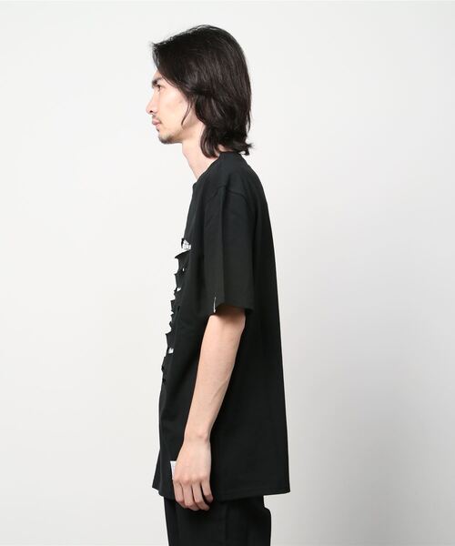 REGION（リージョン）の「【REGION/リージョン】cut t-shirt/カットT 半袖T ダメージT（Tシャツ/カットソー・メンズ・ホワイト/ブラック・L）」の7枚目の写真