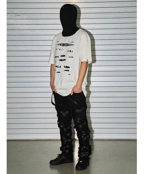 REGION（リージョン）の「【REGION/リージョン】cut t-shirt/カットT 半袖T ダメージT（Tシャツ/カットソー・メンズ・ホワイト/ブラック・L）」の5枚目の写真