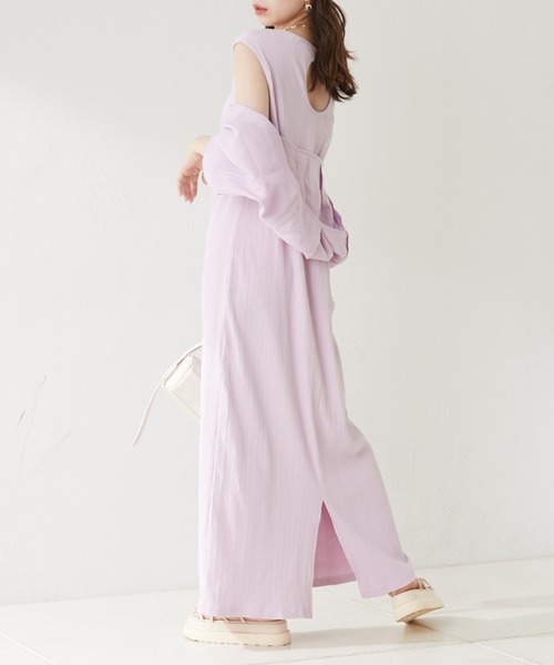 Chico（チコ）の「カットタンクワンピース+ シアーボレロSET（ワンピース・レディース・アイボリー/ブラック/ピンク・FREE）」の3枚目の写真