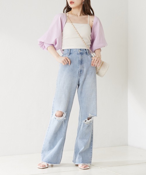 Chico（チコ）の「カットタンクワンピース+ シアーボレロSET（ワンピース・レディース・アイボリー/ブラック/ピンク・FREE）」の10枚目の写真