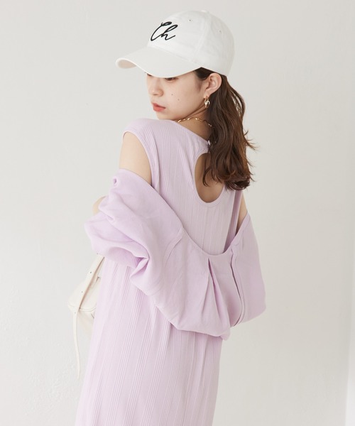 Chico（チコ）の「カットタンクワンピース+ シアーボレロSET（ワンピース・レディース・アイボリー/ブラック/ピンク・FREE）」の8枚目の写真