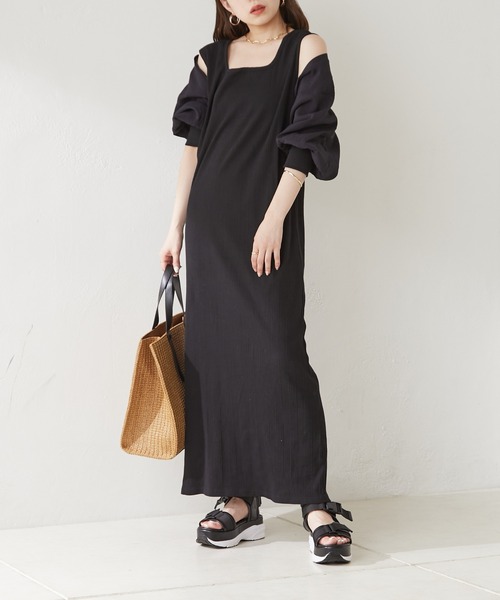セール】カットタンクワンピース+ シアーボレロSET（ワンピース