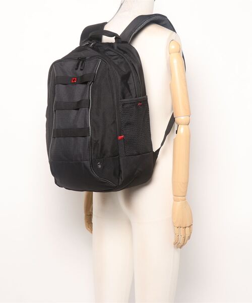 VICTORINOX(ビクトリノックス)の「【WENGER】ウェンガー Wenger, RoadJumper Essential 16" Laptop Backpack, Black ( R ) 604429(バックパック/リュック・メンズ・ブラック・FREE)」の6枚目の写真