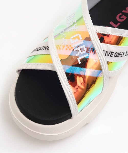 algy(アルジー)の「オーロラクロスゴムサンダル(サンダル・キッズ・ブラック/オフホワイト・23/22/20/21/24)」の8枚目の写真