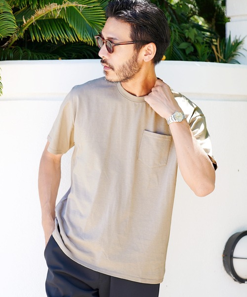 roshell(ロシェル)の「クルーネック オーガビッツコットンポケTEE(Tシャツ/カットソー・メンズ・ブルー系その他/グレー系その他/グリーン系その他2/ホワイト系その他/ブルー系その他2/グリーン系その他/グレー系その他2/ブラック系その他・X-LARGE/MEDIUM/SMALL/LARGE)」の1枚目の写真