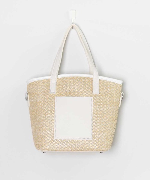 shopnikoniko（ショップニコニコ）の「パイピング かごバッグ ショルダーバッグ ミニ（かごバッグ・レディース・ホワイト/ブラック/ブラウン・フリー）」の15枚目の写真