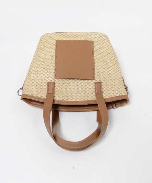 shopnikoniko（ショップニコニコ）の「パイピング かごバッグ ショルダーバッグ ミニ（かごバッグ・レディース・ホワイト/ブラック/ブラウン・フリー）」の20枚目の写真